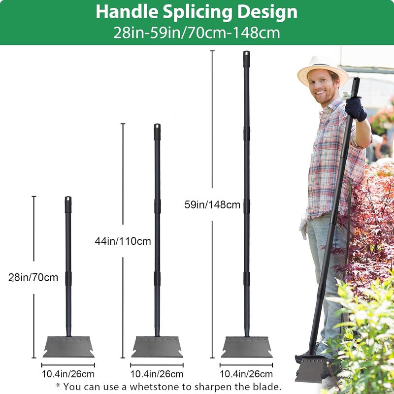 Pragmatist Garden Shovel, Ice Scraper, Multifunctional Cleaning Shovel with 59" Adjustable Handle Heavy Duty Garden Tool for Lawn Edging, Scraping, Weed and Ice Removal - Image 5
